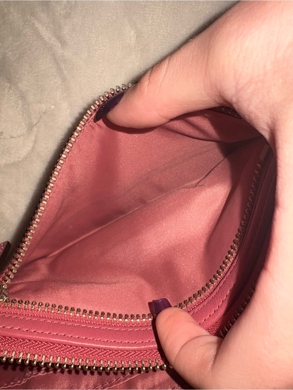 Coach Raspberry Leather Wristlet Clutch - Picture 4 of 4